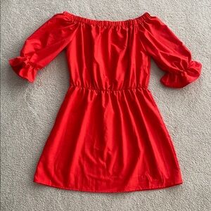 SHEIN Red /Orange Off-Shoulder mid Sleeve Dress